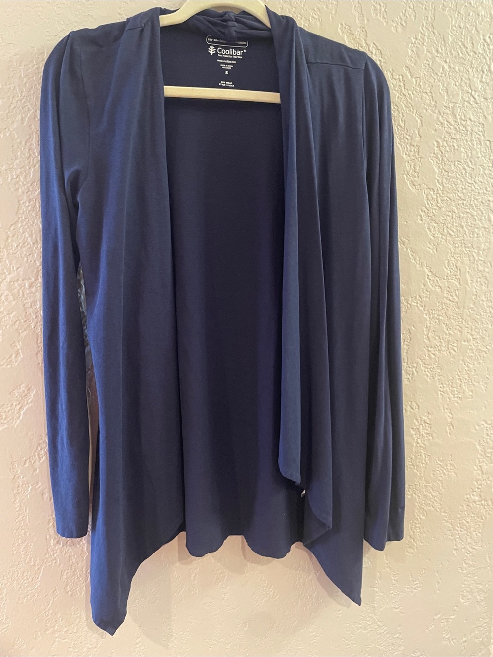 Coolibar Navy Open Drape Front Women's Cardigan